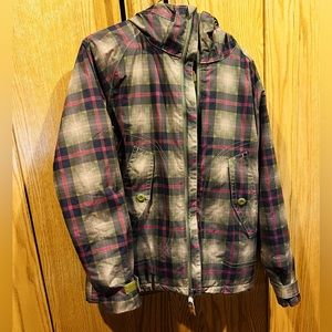 Burtons women’s plaid winter snowboard ski jacket coat medium